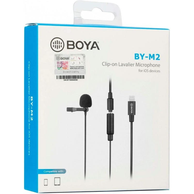 BOYA LAVALIER BY-M2 MICROFONO CLIP-ON PER IPHONE CONNETTORE LIGHTNING