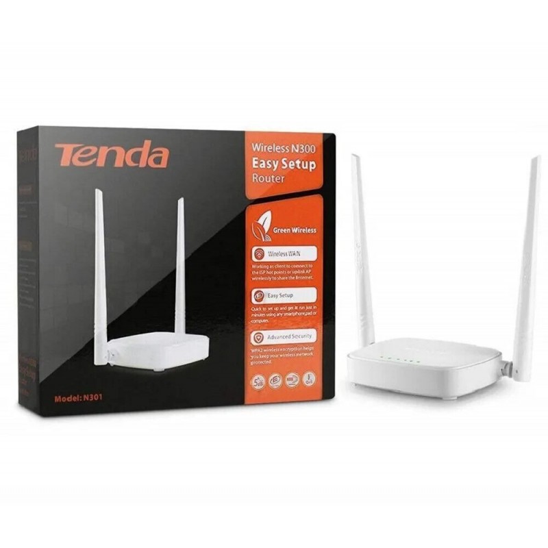TENDA N301 ROUTER WIRELESS N300 300Mbps ETHERNET 3x 100Mbps