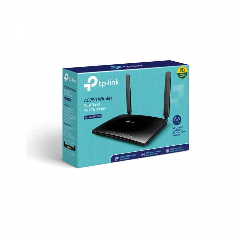 TP-Link Archer MR200 V4, AC750 Wireless Dual Band 4G LTE Router